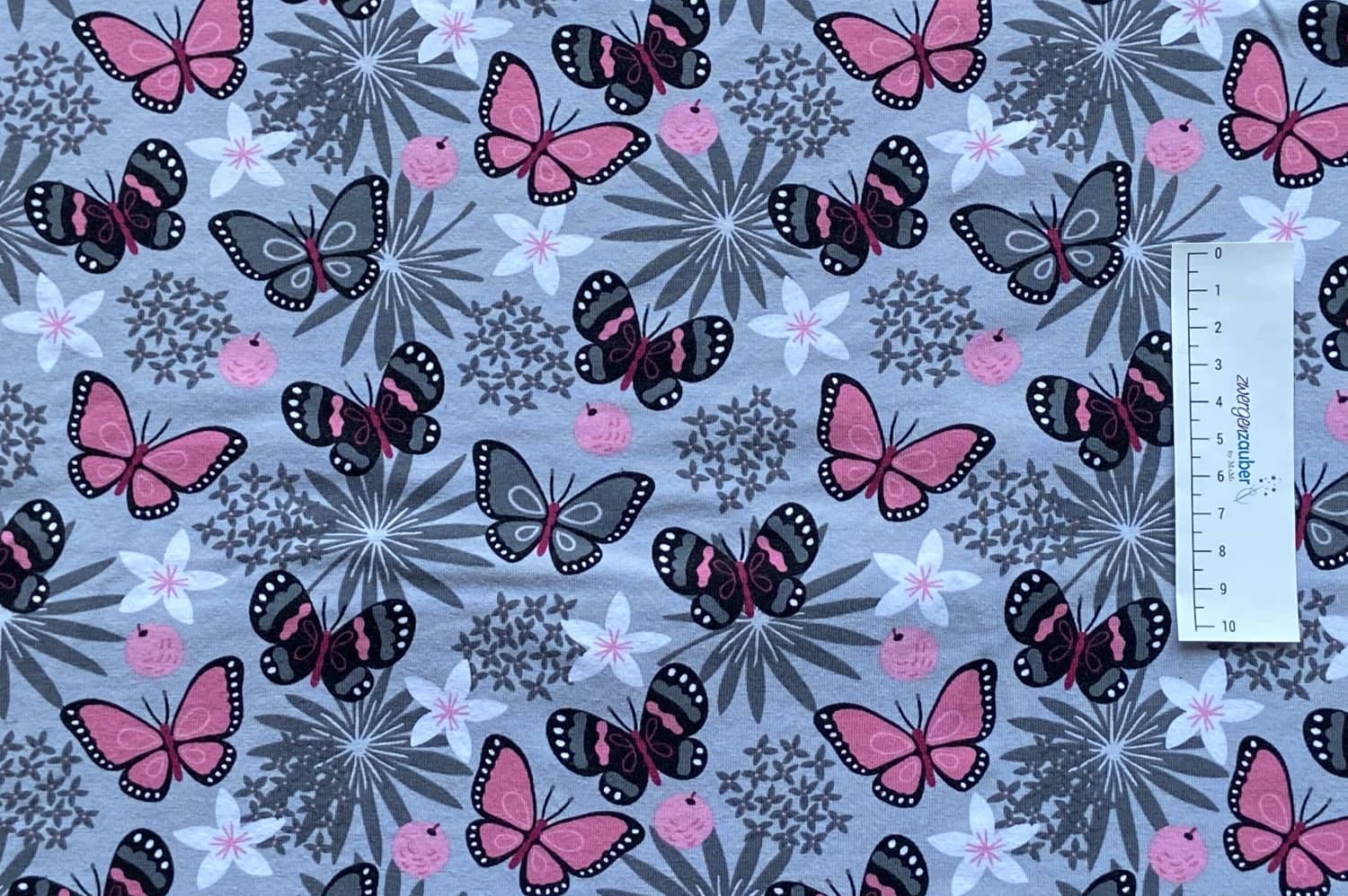 Schmetterlinge pink/grau